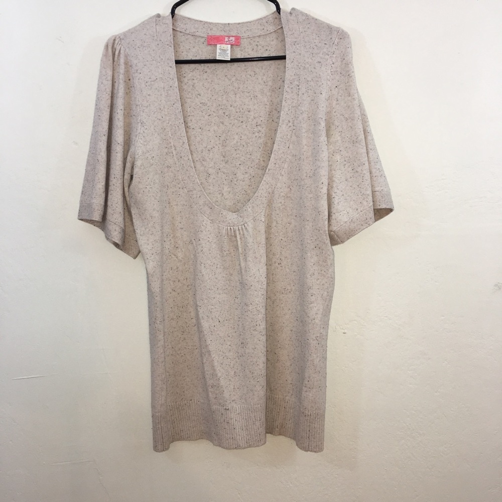Lux Women's Beige Pullover Sweater SS Size Large